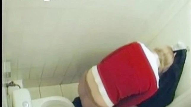 迷人的热辣女孩穿着牛仔裤在厕所里嘿咻