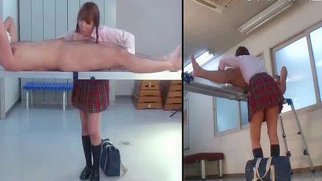 迷人的亚裔女学生裙底诱惑口交服务