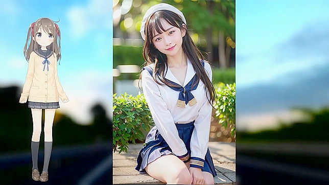 穿水手服的美女渴望性爱AI色情视频