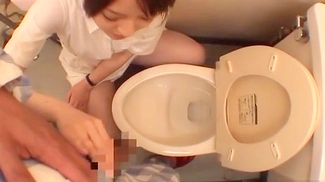 JAV女神佐仓梨亚在公共卫生间中的热辣口交秀