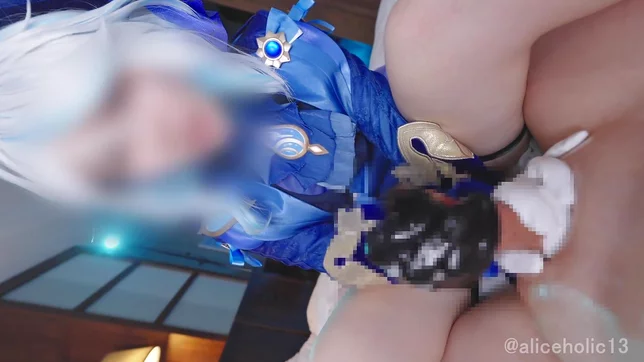 Furiina as Genshin Impact Femdom Stretches and Milks a Huge Dick Raw