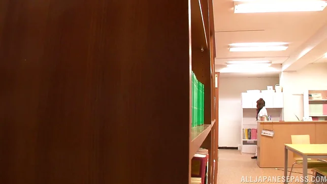 Mizuki Hinano nice teen gives a hot handjob 3