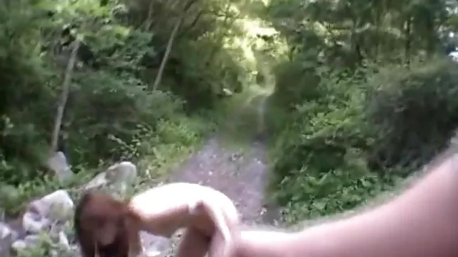 Nana Ootone Lovely Asian reporter is nude in the woods 3