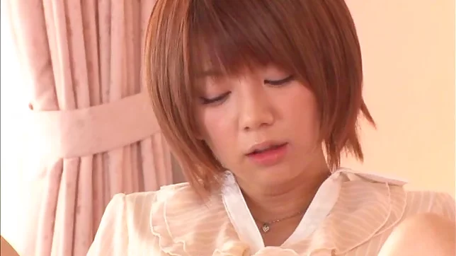 Petite Japanese chick Mayu Nazomi rubs pussy gets drilled with toys 3