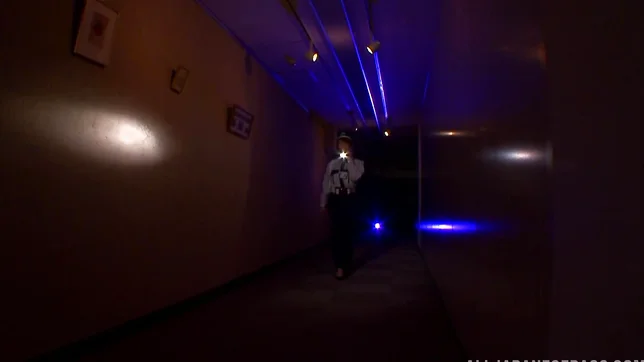 Policewoman Akiho Yoshizawa makes a footjob for a burglar