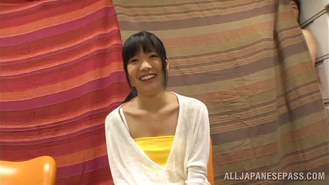 Smiling teen Kana Aono experiences rough fingering and fuck 3