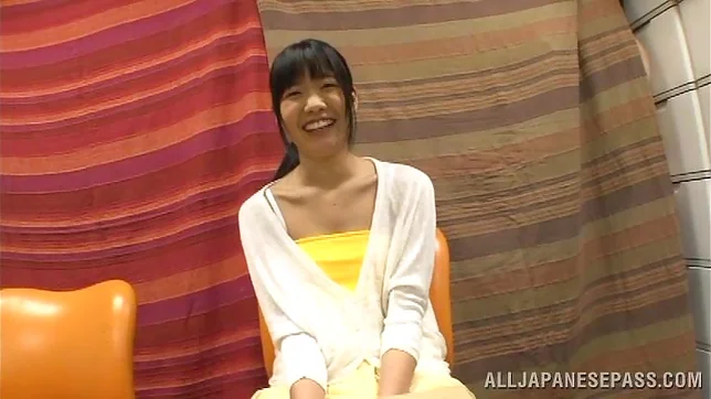 Smiling teen Kana Aono experiences rough fingering and fuck 3