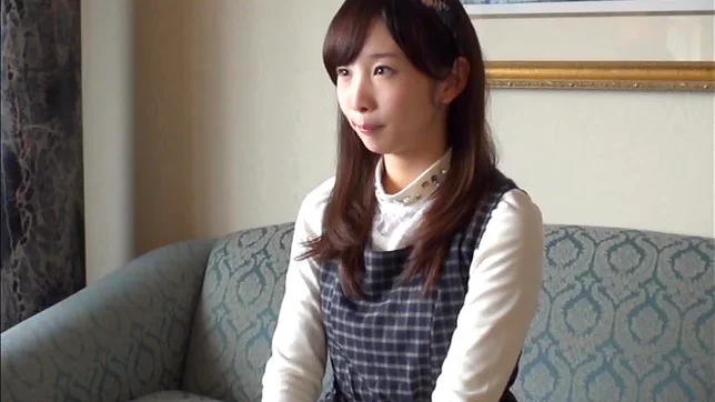 Shy looking Japanese girl gets pussy stretched and fingered