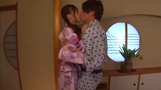 Asian teen Aino Kishi fucked hard in her silk kimono 2