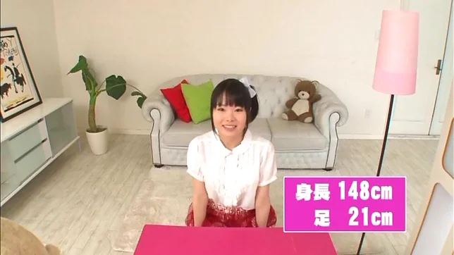 Charming teen Miyu Sakai sucks rod gives a footjob