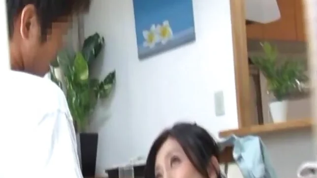 Japanese Av model is a hot mature chick sucking cock