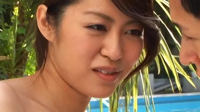 Steaming girl Kaori Otonashi in sexy shorts teased outdoors 6