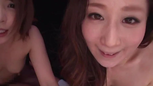 POV cock sucking session with two teens 4