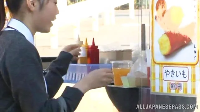 Sexy Japanese schoolgirl is nailed very well by a hot guy